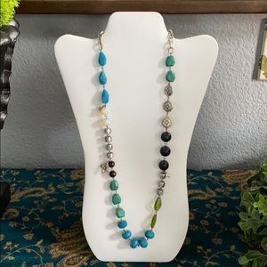 Fossil: Blue/Green Beaded Necklace
